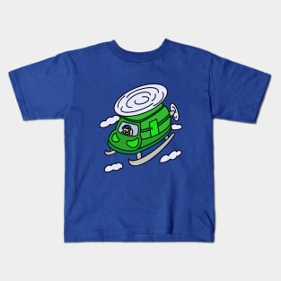 Pilot helicopter with cute cartoon boy Kids T-Shirt